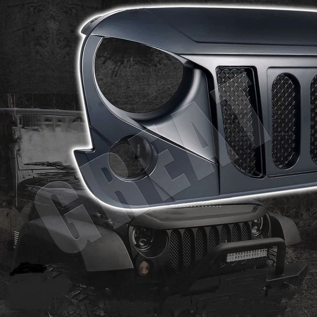 Matte Black Transformer Mesh Grille for Jeep Wrangler Rubicon Sahara Sport JK 2007-2018 Grille