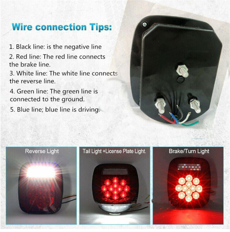 Red LED Tail Lights for Wrangler TJ 1997-2006 Lighting