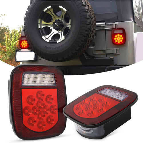 Red LED Tail Lights for Wrangler TJ 1997-2006 Default Title Lighting