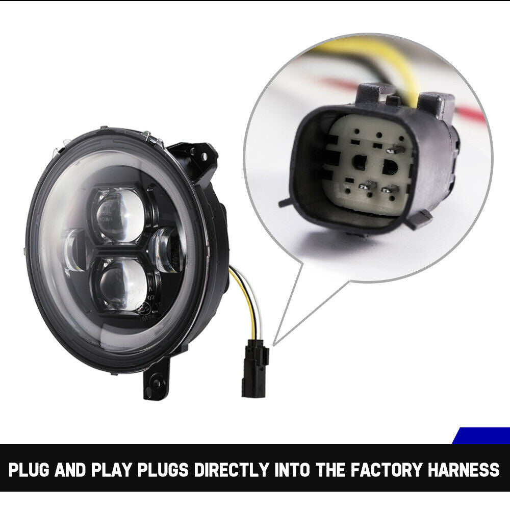 HALO 9 Inch LED Headlights for Wrangler JL & Gladiator 2018+ Lighting