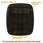Smoked 3 LED Light Set Tail Lights, Bumper Signals, Fender Side Markers for 1987 - 1995 Jeep Wrangler YJ - GENSSI Lighting