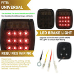 Smoked 3 LED Light Set Tail Lights, Bumper Signals, Fender Side Markers for 1987 - 1995 Jeep Wrangler YJ - GENSSI Lighting