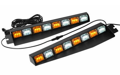 Amber/White 17" 48 LED Emergency Strobe Visor Light Bars Default Title Lighting