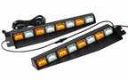 Amber/White 17" 48 LED Emergency Strobe Visor Light Bars - GENSSI Lighting