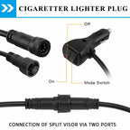 Amber/White 17" 48 LED Emergency Strobe Visor Light Bars - GENSSI Lighting