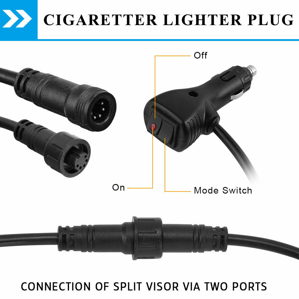 Amber/White 17" 48 LED Emergency Strobe Visor Light Bars Lighting