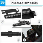 Amber/White 17" 48 LED Emergency Strobe Visor Light Bars - GENSSI Lighting