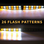 Amber/White 17" 48 LED Emergency Strobe Visor Light Bars - GENSSI Lighting