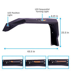 Front Fender Flares with LED Lights for 2018 - 2023 Jeep Wrangler JL JLU Steel Powder Coated - GENSSI Exterior Part