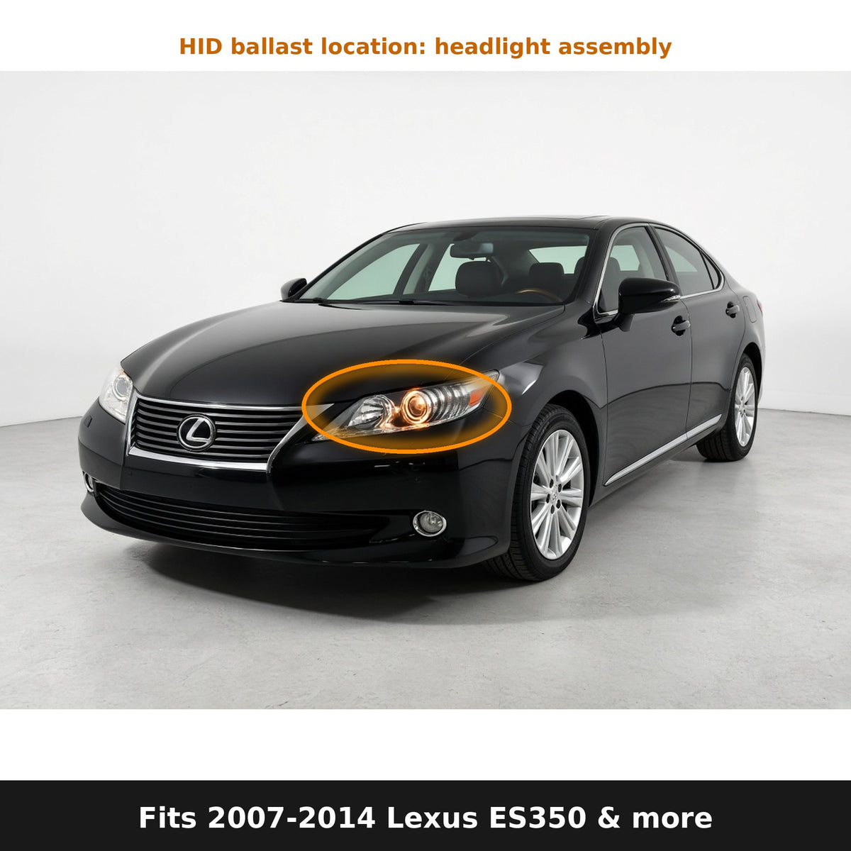 Fits 2007-2014 Lexus ES350 and more, HID ballast location in headlight