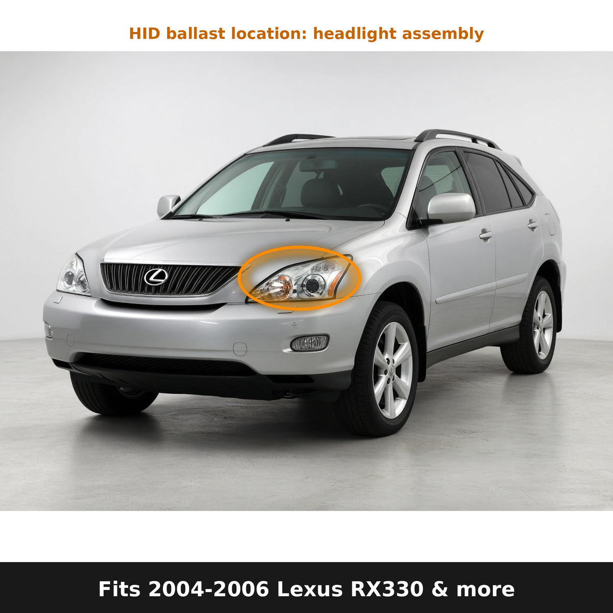 Fits 2004-2006 Lexus RX330 and more, HID ballast location in headlight