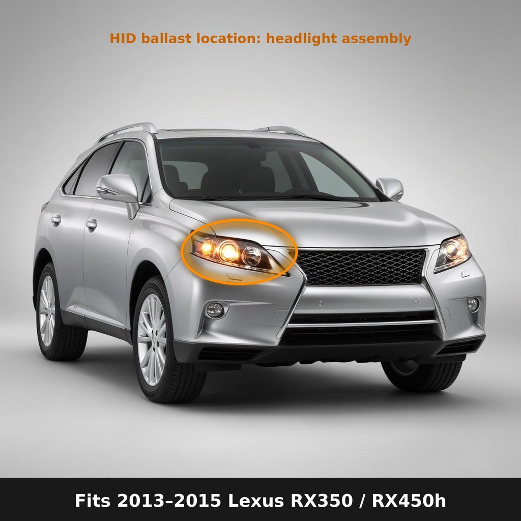 Fits 2013-2015 Lexus RX350 / RX450h, ballast location in headlight