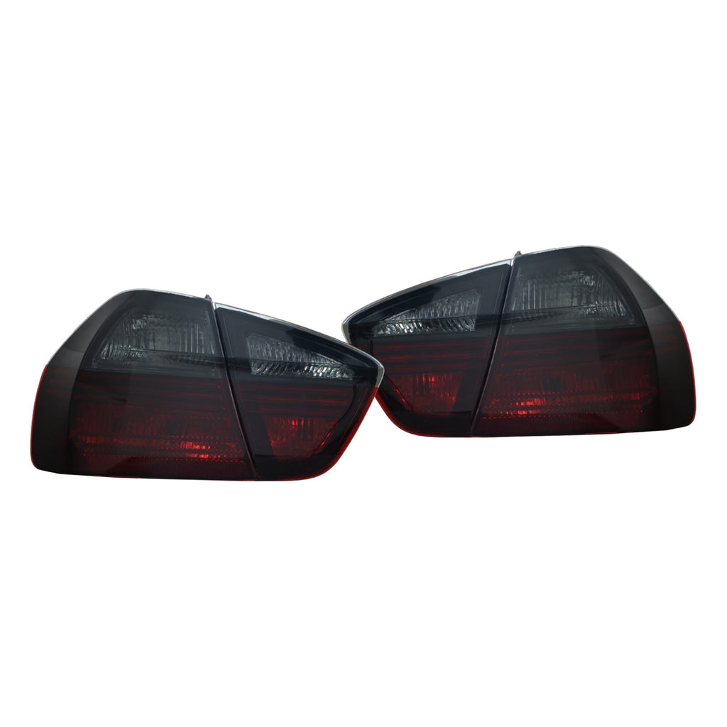 Euro Red Smoke Tail Lights Pair for BMW 3 Series E90 Sedan (2006-2008)