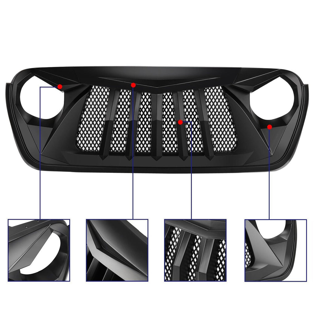 Matte Black Vader Grille for Jeep Wrangler JL JT 2018-2023 Grille