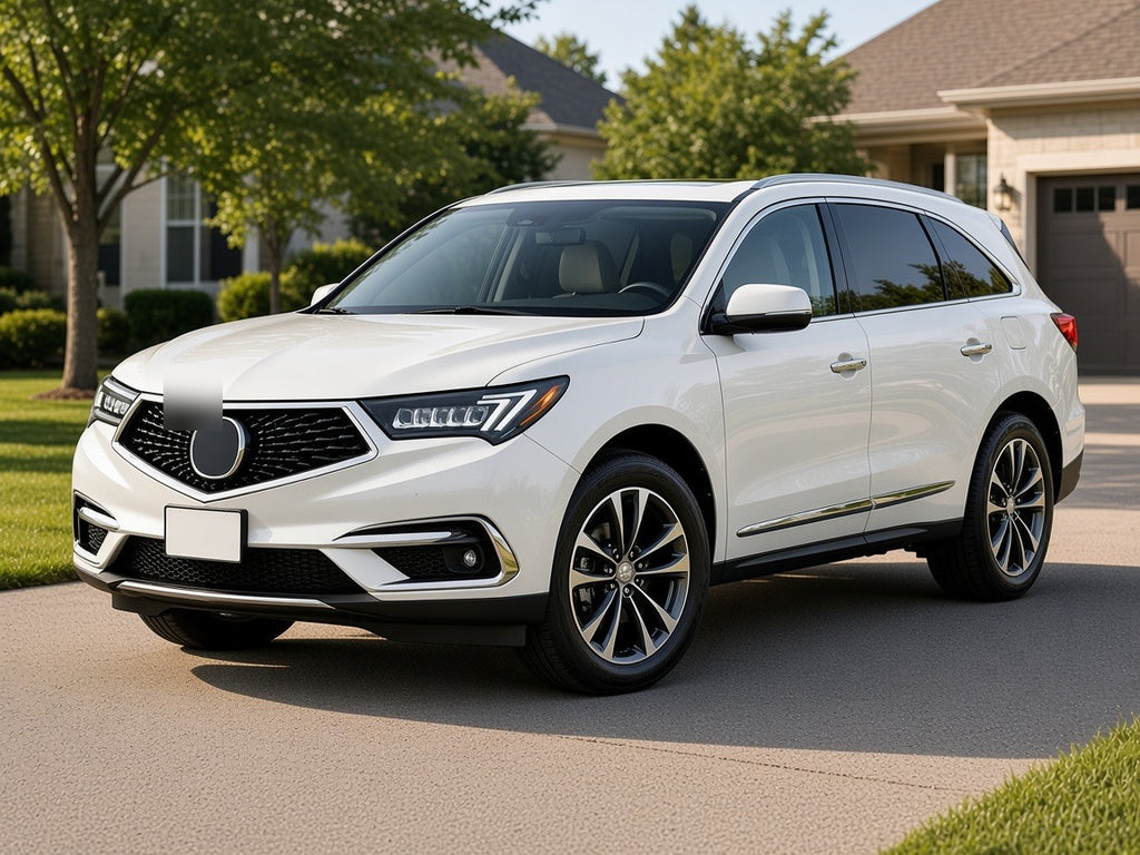 2017-2020 Acura MDX with black A-Spec LED headlights installed