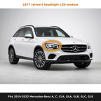 Fits 2019-2022 Mercedes-Benz A, C, CLA, GLA, GLB, GLC, GLE, left headlight module location