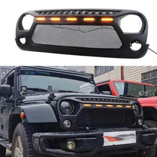 AGGRESSOR MESH Grille with LED Lights for Jeep Wrangler JK JKU 2007-2018 Default Title Grille