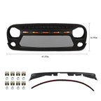 AGGRESSOR MESH Grille with LED Lights for Jeep Wrangler JK JKU 2007 - 2018 - GENSSI Grille