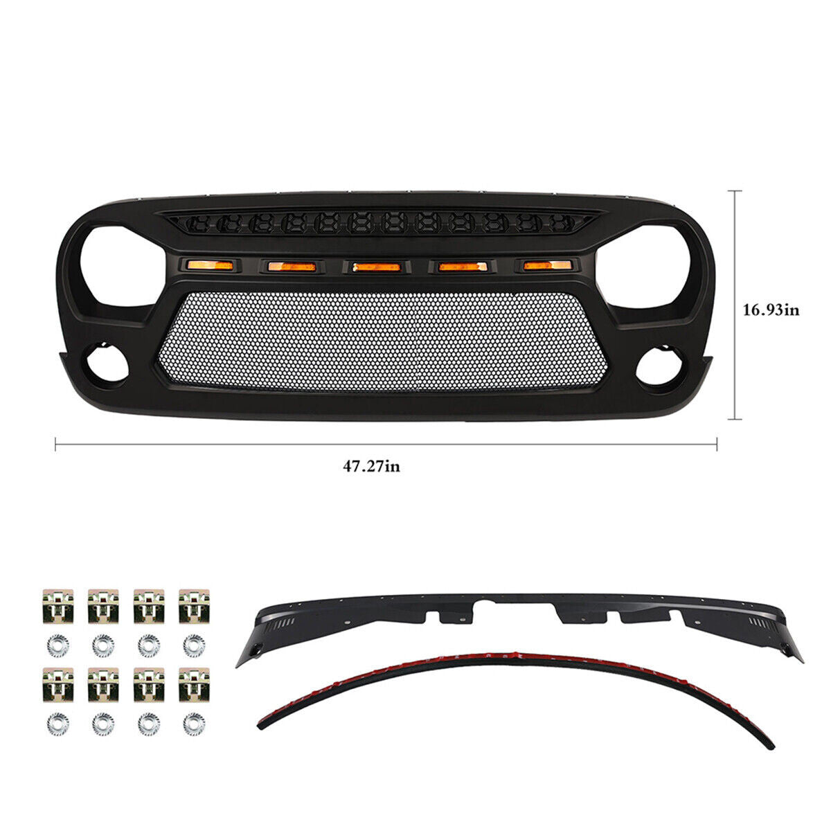 AGGRESSOR MESH Grille with LED Lights for Jeep Wrangler JK JKU 2007-2018 Grille