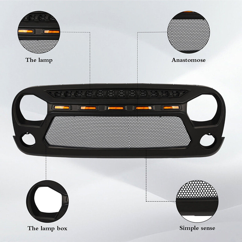 AGGRESSOR MESH Grille with LED Lights for Jeep Wrangler JK JKU 2007-2018 Grille