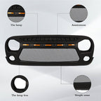 AGGRESSOR MESH Grille with LED Lights for Jeep Wrangler JK JKU 2007 - 2018 - GENSSI Grille
