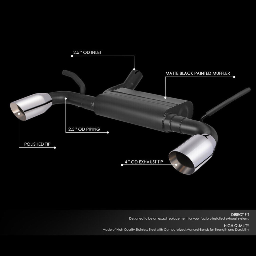 4" OD Round Muffler Tip Axle Back Exhaust System for Jeep Wrangler JK (2012-2018) 3.6L Engine Performance
