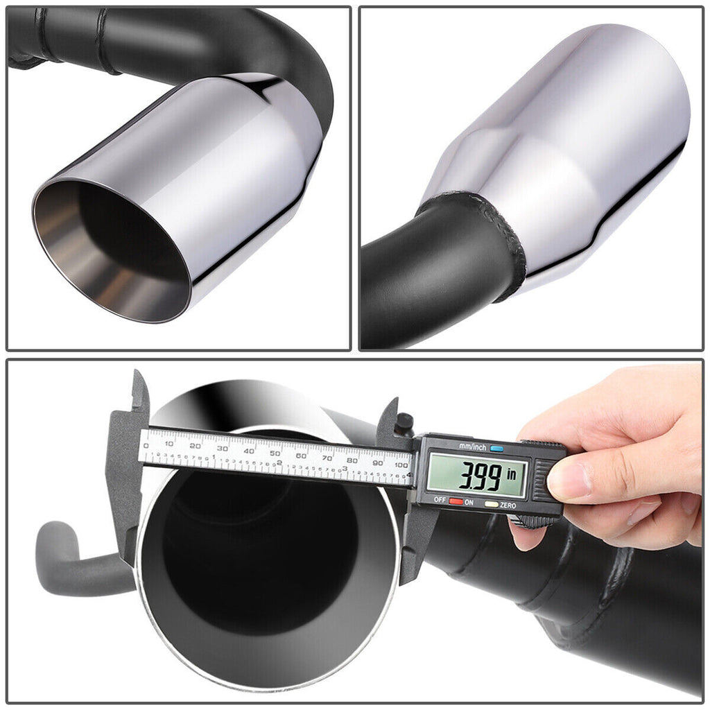 4" OD Round Muffler Tip Axle Back Exhaust System for Jeep Wrangler JK (2012-2018) 3.6L Engine Performance