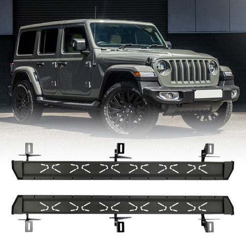 Running Boards for 2018-2023 Jeep Wrangler JL 4 Door Side Steps Steel NB-BX Default Title Exterior Part