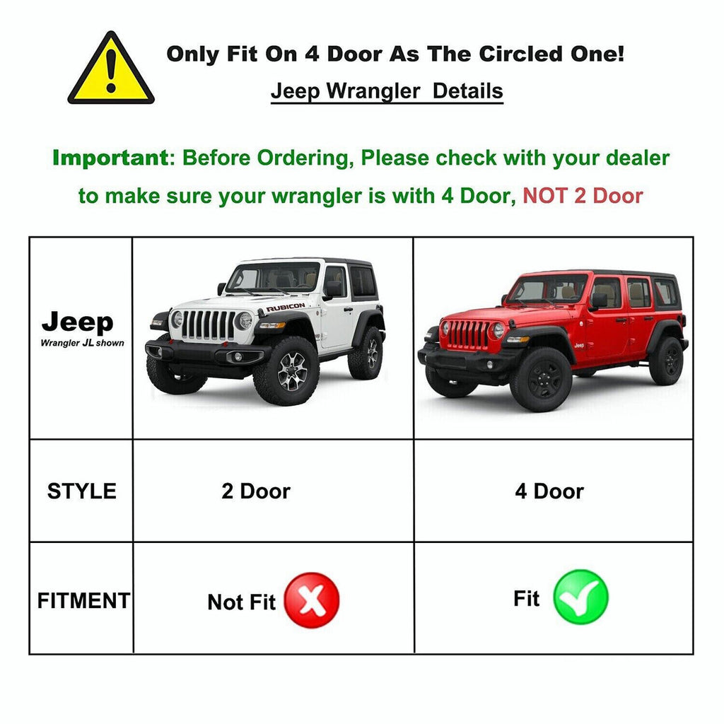 Running Boards for 2018-2023 Jeep Wrangler JL 4 Door Side Steps Steel NB-BX Exterior Part