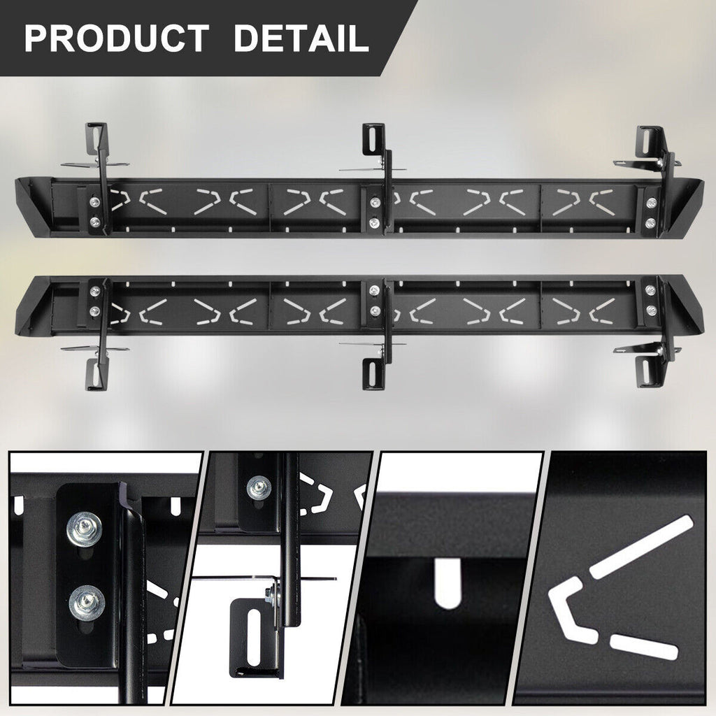 Running Boards for 2018-2023 Jeep Wrangler JL 4 Door Side Steps Steel NB-BX Exterior Part