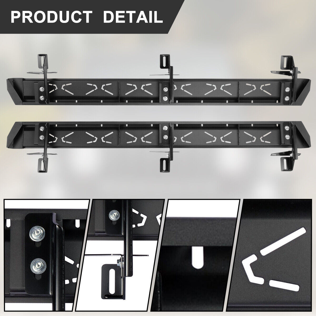Running Boards for 2018-2023 Jeep Wrangler JL 4 Door Side Steps Steel NB-BX Exterior Part