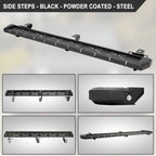 Running Boards for 2018 - 2023 Jeep Wrangler JL 4 Door Side Steps Steel NB - BX - GENSSI Exterior Part