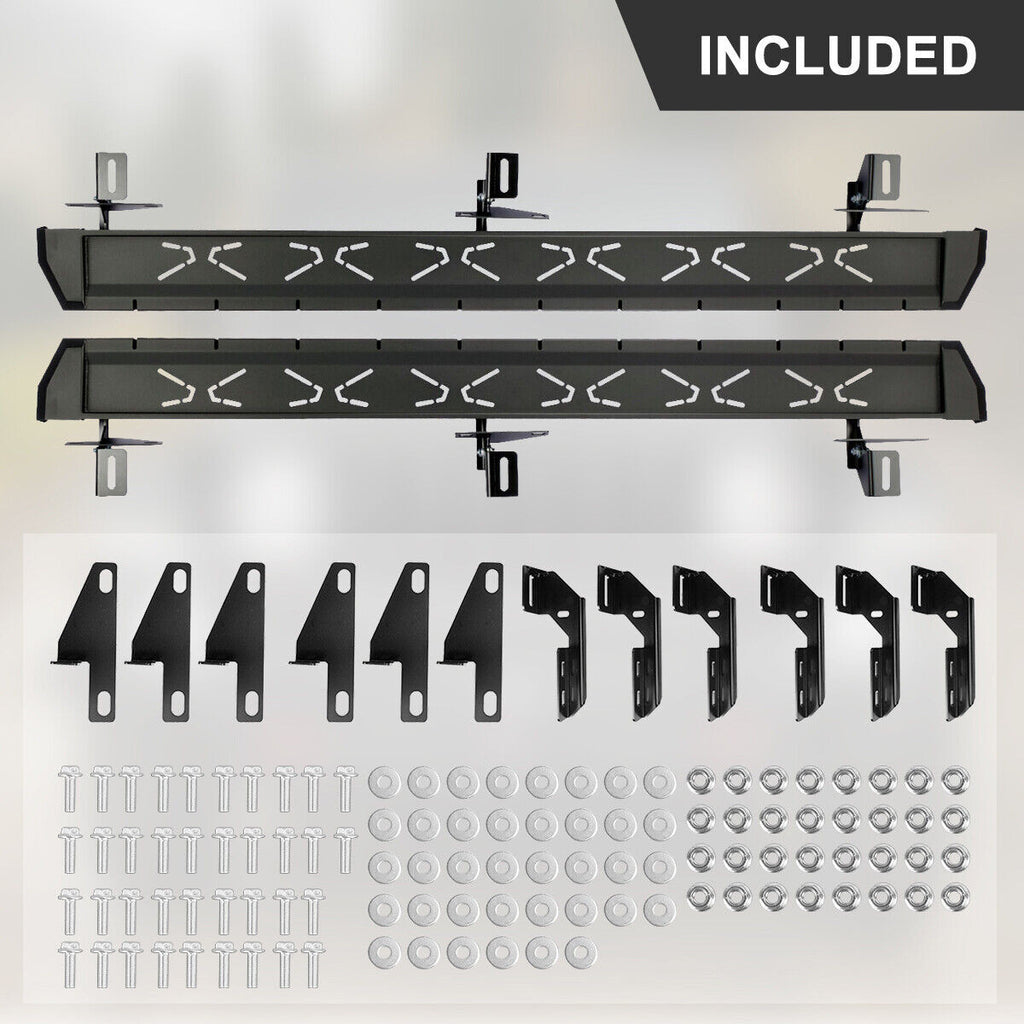 Running Boards for 2018-2023 Jeep Wrangler JL 4 Door Side Steps Steel NB-BX Exterior Part