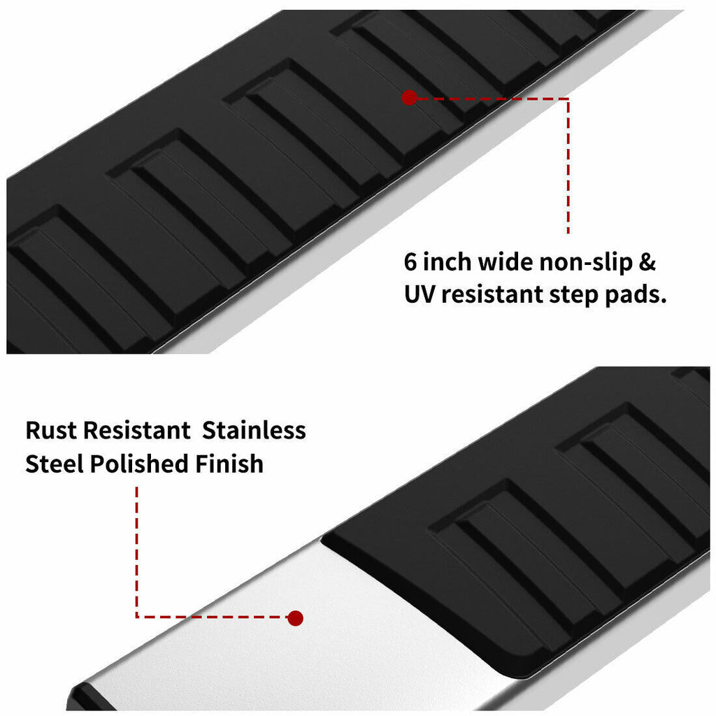 Running Boards for 2018-2024 Jeep Wrangler JL 4 Door 6" Side Step Nerf Bars SS Exterior Part