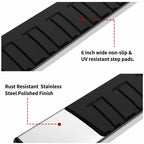 Running Boards for 2018 - 2024 Jeep Wrangler JL 4 Door 6" Side Step Nerf Bars SS - GENSSI Exterior Part
