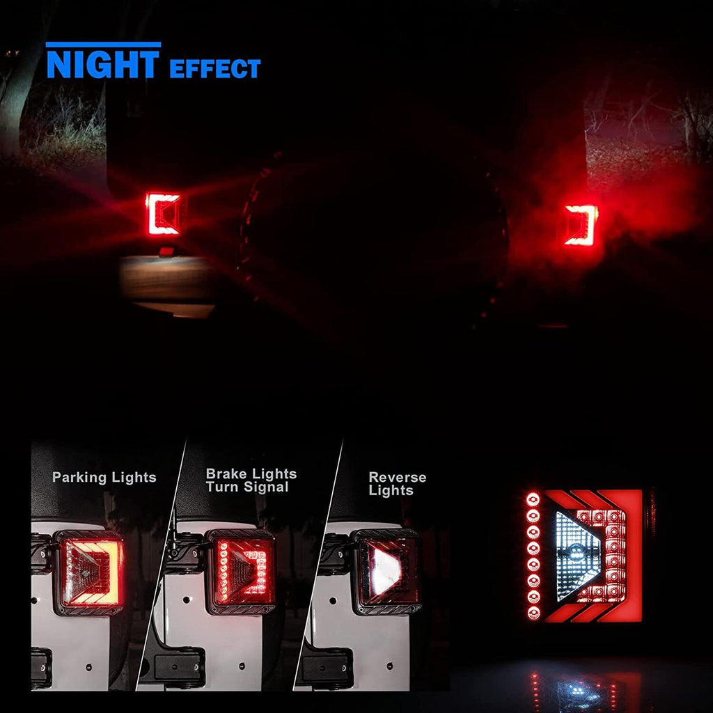 Optical LED Rear Brake Tail Lights for 2007-2018 Jeep Wrangler JK JKU Lighting
