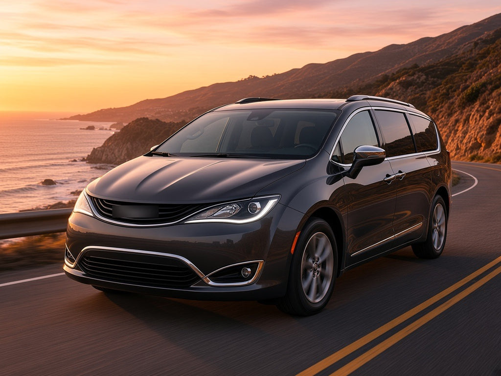 2017-2020 Chrysler Pacifica with black bezel halogen headlights installed