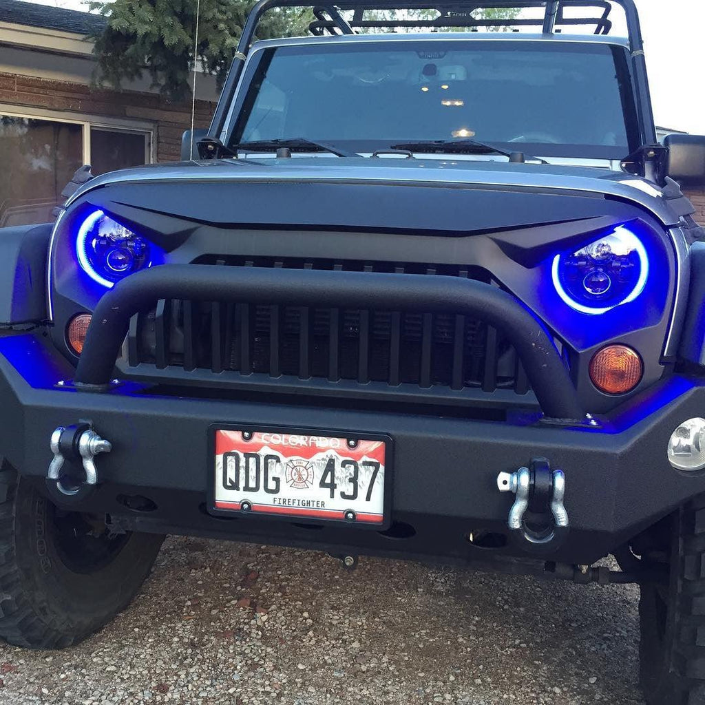 HALO RGB Color Projector LED Headlights for Wrangler 1996 - 2018 - GENSSI Lighting