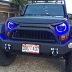 HALO RGB Color Projector LED Headlights for Wrangler 1996 - 2018 - GENSSI Lighting