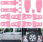 Pink Exterior Door Hinge Cover Trims Set for 2018 - 2023 Jeep Wrangler JL JLU - GENSSI Exterior Part