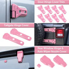 Pink Exterior Door Hinge Cover Trims Set for 2018 - 2023 Jeep Wrangler JL JLU - GENSSI Exterior Part