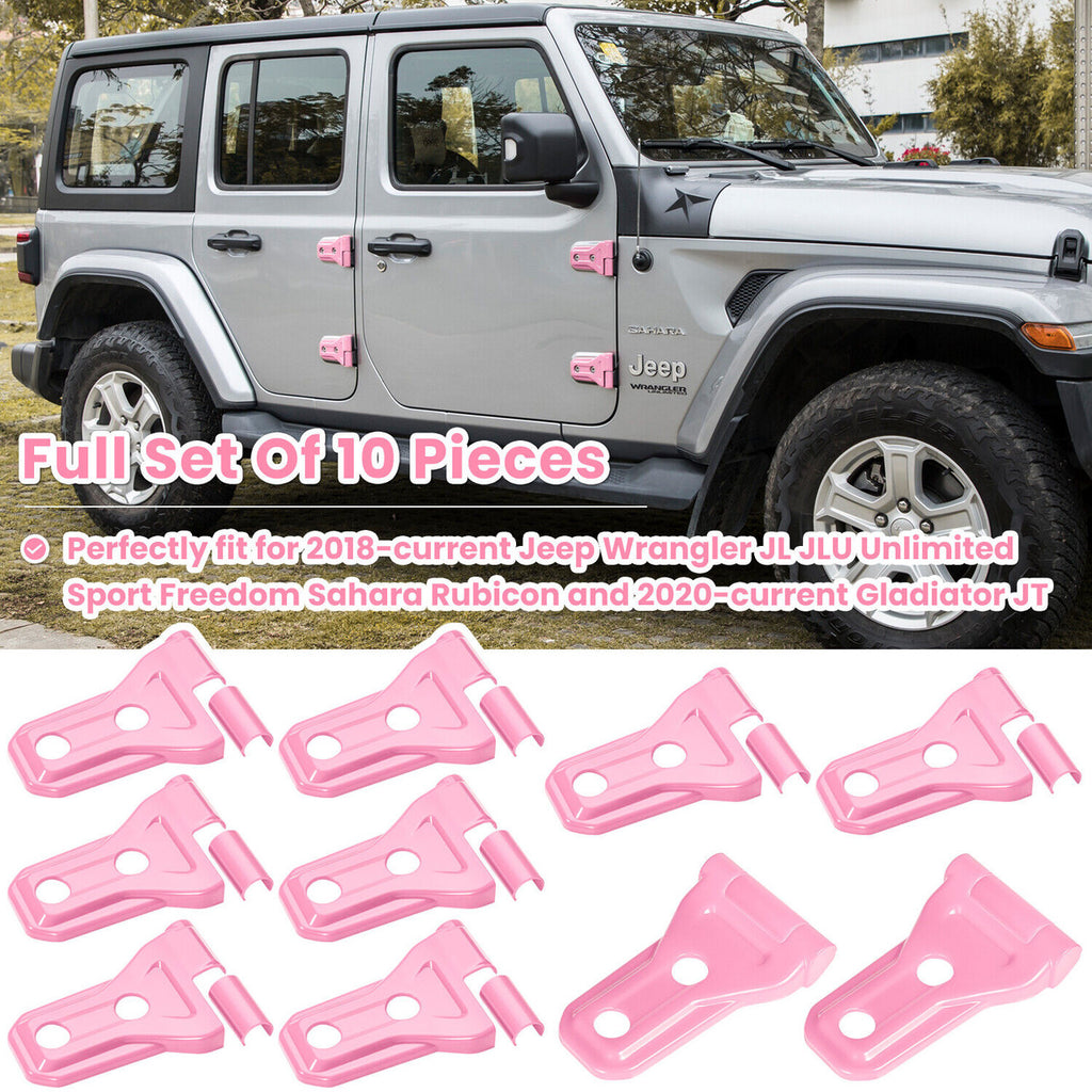 Pink Door And Engine Hood Hinge Cover Trim for Jeep Wrangler JL JLU JT 2018-2023 Exterior Part