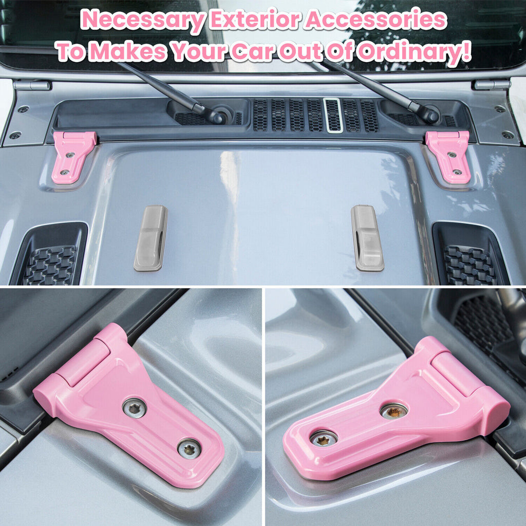 Pink Door And Engine Hood Hinge Cover Trim for Jeep Wrangler JL JLU JT 2018-2023 Exterior Part