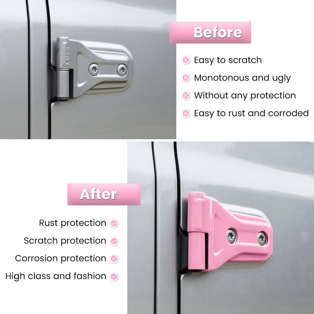 Pink Door And Engine Hood Hinge Cover Trim for Jeep Wrangler JL JLU JT 2018-2023 Exterior Part