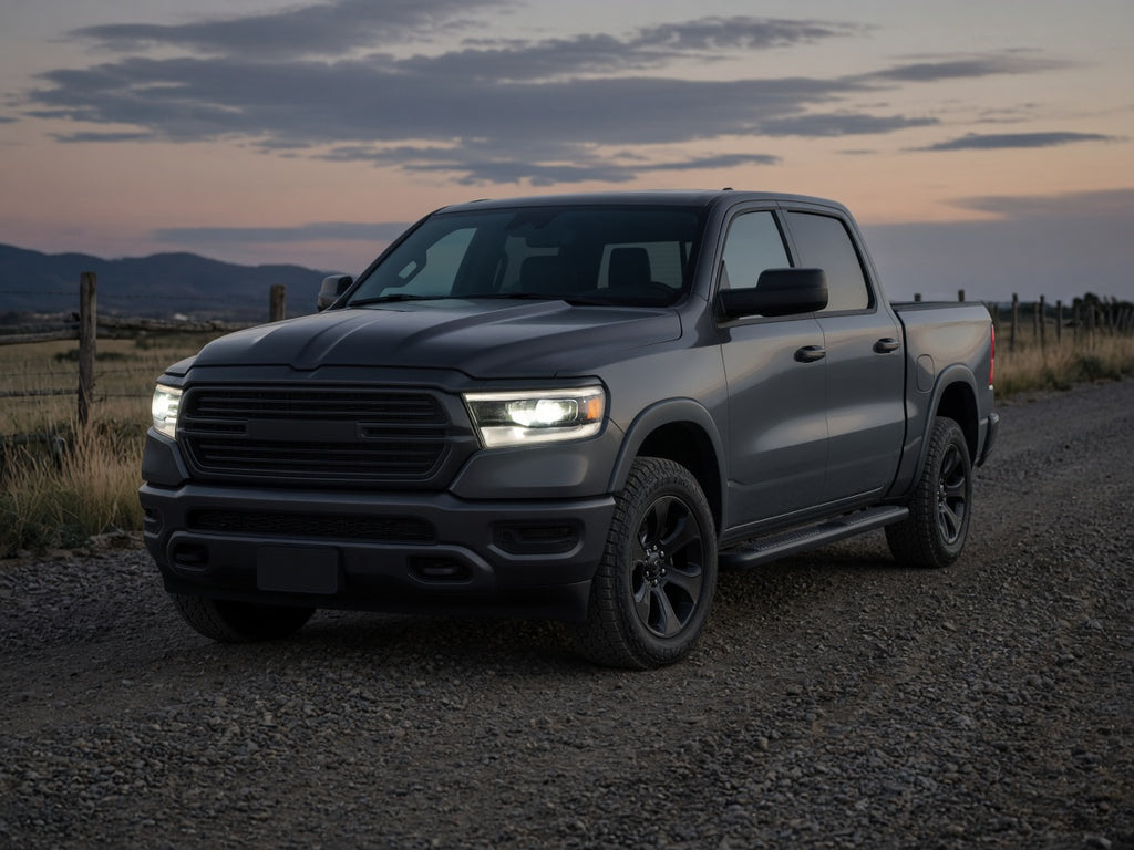 2019-2024 Ram 1500 with black LED projector w/ AFS headlights installed