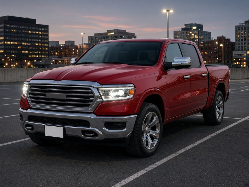 2019-2024 Ram 1500 with chrome LED projector w/ AFS headlights installed