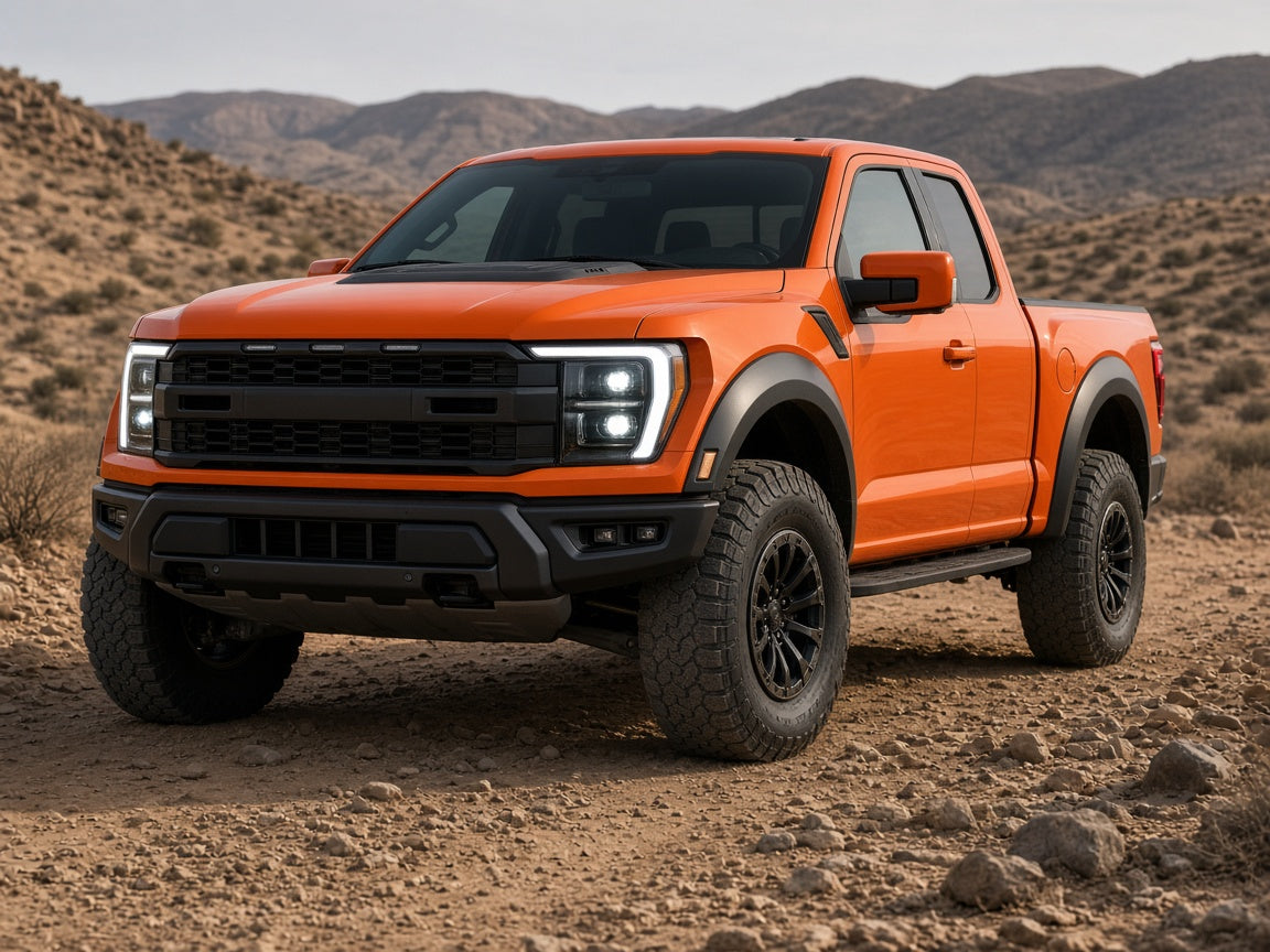 2024-2026 Ford F-150 Raptor with LED headlights installed
