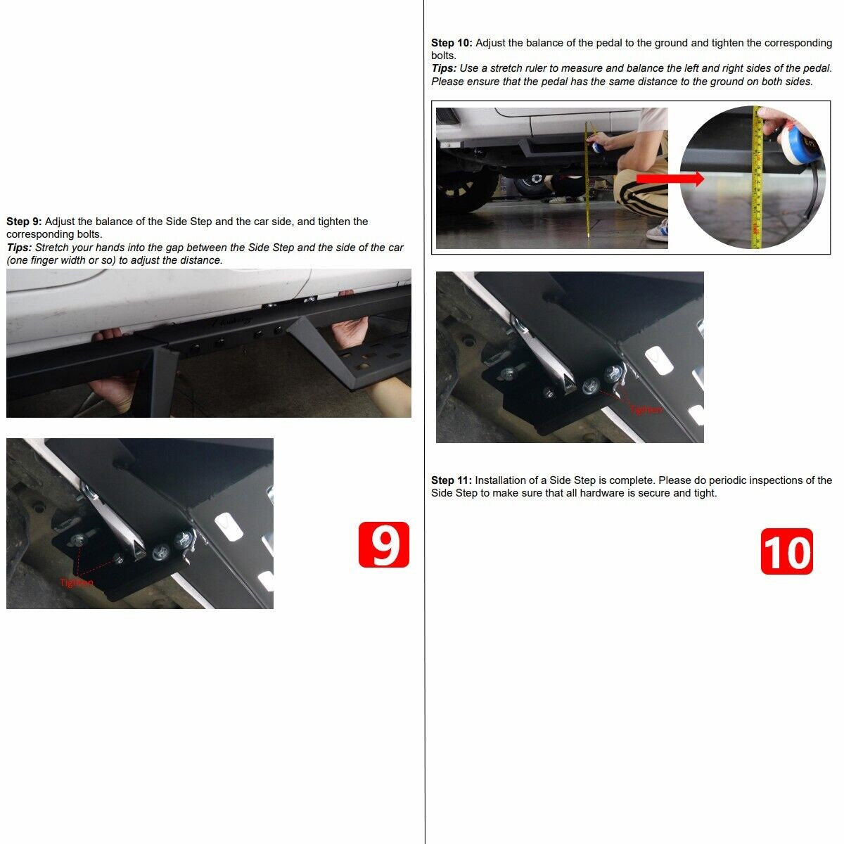 Running Boards Sides Steps for 2018-2024 Jeep Wrangler JL and Unlimited 4-Door Exterior Part