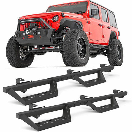 Running Boards Sides Steps for 2018-2024 Jeep Wrangler JL and Unlimited 4-Door Default Title Exterior Part