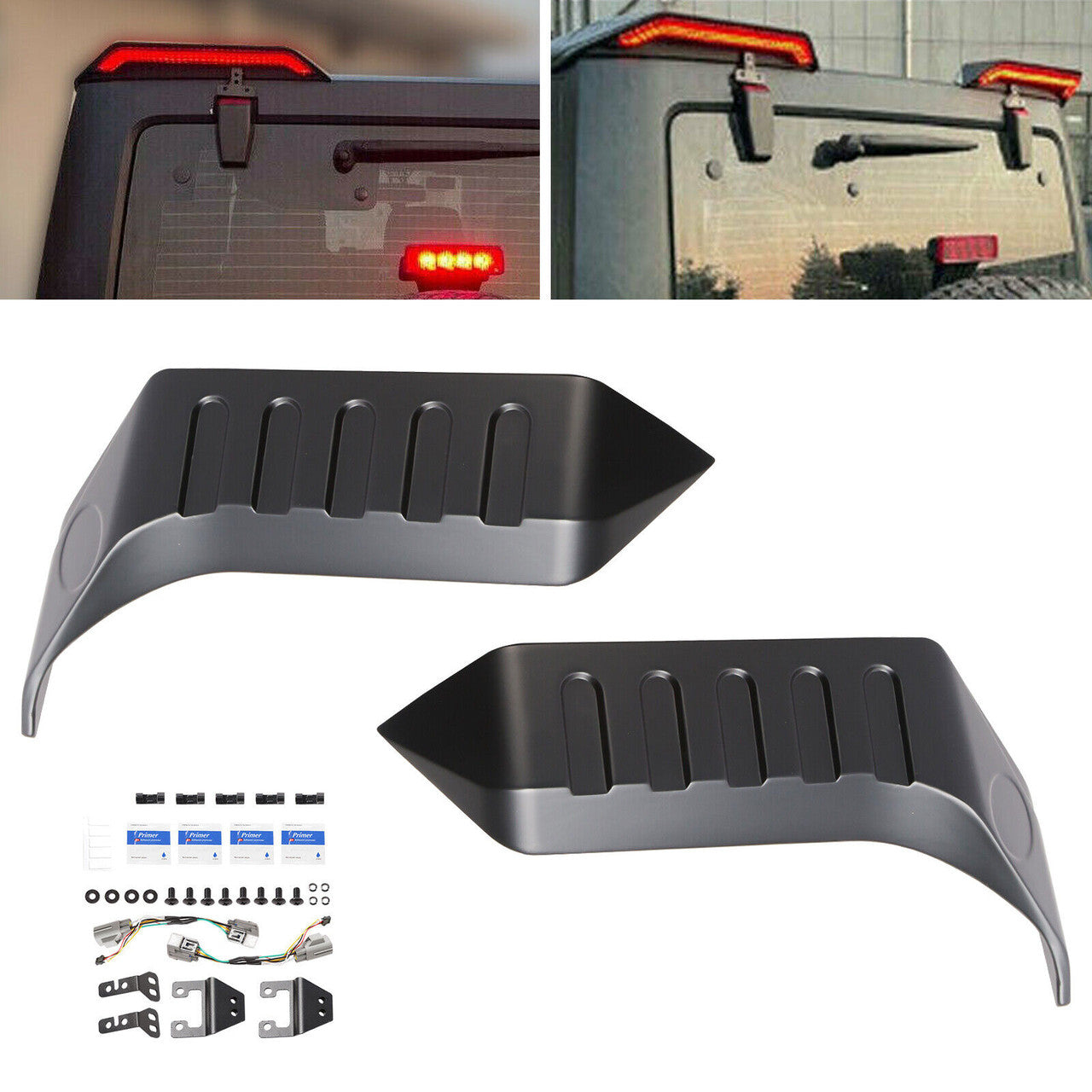 Rear Roof Top Spoiler Wing LED Taillights for Jeep Wrangler JK and JL 2007-2020 Lighting